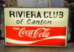 Enjoy Coca-Cola Riviera Club of Canton Plastic Light-Up Double-Sided Sign