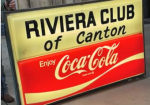 Enjoy Coca-Cola Riviera Club of Canton Plastic Light-Up Double-Sided Sign