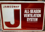 Jamesway All Season Ventilation System Aluminum Embossed Sign