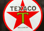 Texaco Golden Motor Oil Black T DSP Flange Sign