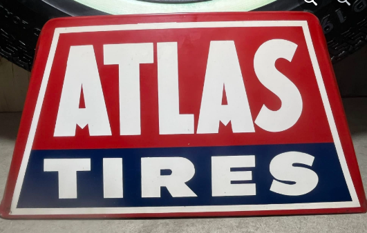 Atlas Tire Stand SST Sign and Tire