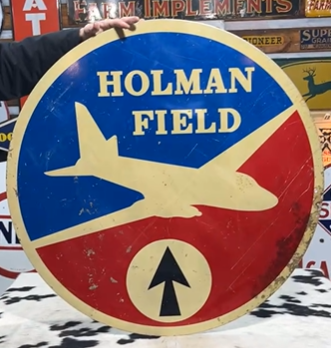 Holman Field Aircraft Vinyl on Aluminum 36 Inch Sign