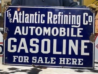 Atlantic Refining Company Automobile Gasoline SSP Sign