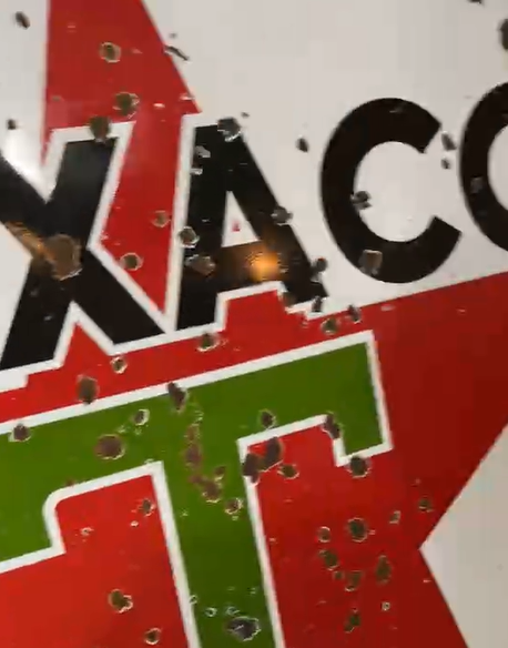 Texaco Gasoline White T DSP 6 Foot Sign