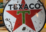 Texaco Gasoline White T DSP 6 Foot Sign