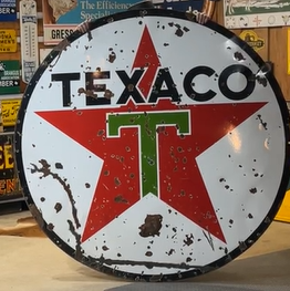 Texaco Gasoline White T DSP 6 Foot Sign