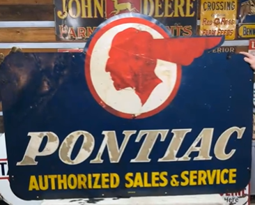 Pontiac Authorized Sales & Service DST Die Cut Smaltz Sign