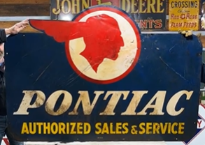 Pontiac Authorized Sales & Service DST Die Cut Smaltz Sign