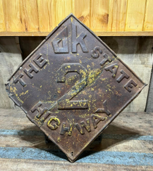 Oklahoma State Highway Number 2 SST Embossed Sign
