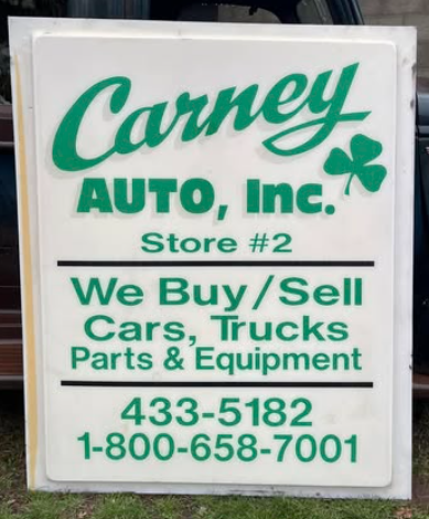 Carney Auto Buy/Sell Cars Trucks Plastic Light Up Sign Panel