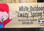 White Outdoor Cwazy Spring Sale Heavy Plastic Banner Sign