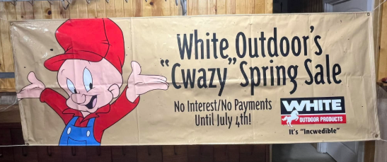White Outdoor Cwazy Spring Sale Heavy Plastic Banner Sign