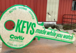 Keys Made Double-Sided Die-Cut Key-Shaped Tin Sign Curtis Industries Ohio