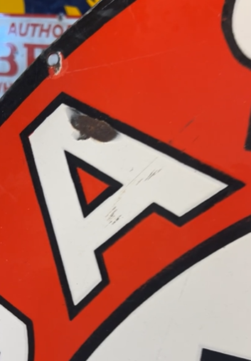 Texaco Gasoline Motor Oil Black T DSP 42 Inch Sign