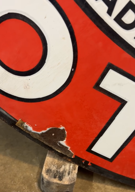 Texaco Gasoline Motor Oil Black T DSP 42 Inch Sign