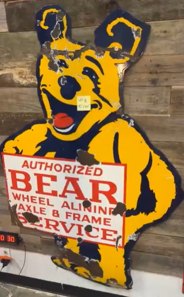 Bear Wheel Aligning Axel and Frame Service Die Cut SSP Sign