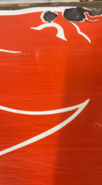 Mobil Pegasus 9 Foot Cookie Cutter Porcelain Left-Facing Flying Horse Sign