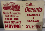 Oneonta Transfer & Storage North American Van Lines DST Sign