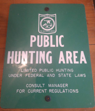 Public Hunting Area Department of the Interior Sign