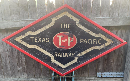 Texas & Pacific Railway SST Sign with Vinyl Sticker Sign