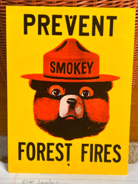 Smokey the Bear Prevent Forest Fires Fiberglass Sign