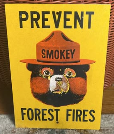 Prevent Forest Fires Smokey the Bear Fiberglass Sign