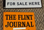 Two Newspaper DST Flange Signs Saskatchewan and Flint