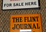 Two Newspaper DST Flange Signs Saskatchewan and Flint
