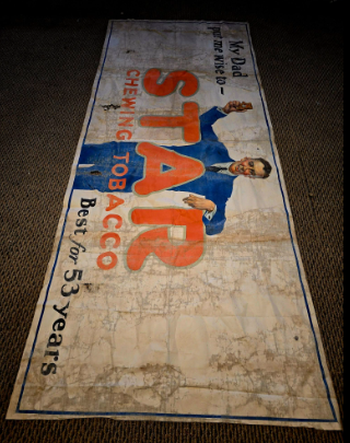 Star Chewing Tobacco Cloth Banner Sign