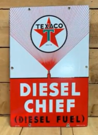 Texaco Diesel Chief White T SSP Pump Plate