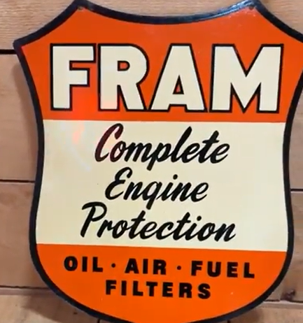 Fram Oil Air Filter DST Die-Cut Shield Sign