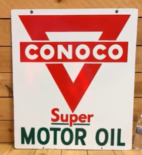 Conoco Super Motor Oil DSP Curb Sign
