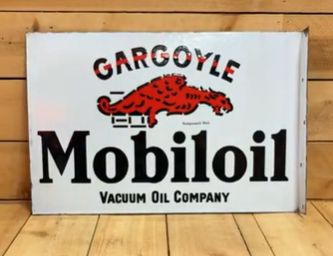 Gargoyle Mobiloil Vacuum Oil Company DSP German Flange Sign