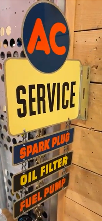 AC Service Spark Plugs Oil Filters Fuel Pumps DST Flange and Hanger Signs