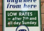 Telephone Anywhere from Here SSP Sign
