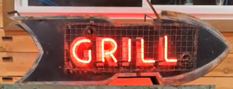 Grill Neon and SST Directional Arrow Sign