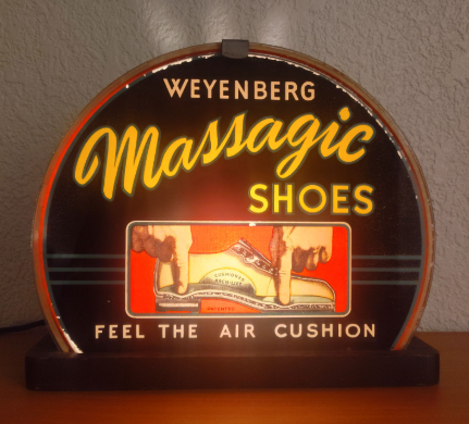 Weyenberg Massagic Shoes Single-Sided Light-Up Halo Countertop Display Sign
