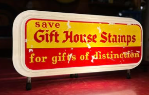 1930s Neuweiler’s Ale & Beer Deco Clock & 1950s Gift House Stamps Light-up Counter Sign