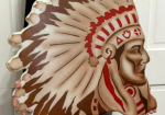 Indian Chief with Headdress Plastic Light-Up Lens Sign
