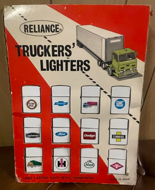 Reliance Truckers’ Cigarette Lighters Cardboard Counter-Top Easel-Back Display
