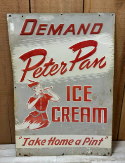 Demand Peter Pan Ice Cream SST Embossed Sign