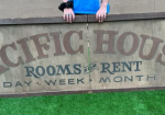 Wood Pacific House Hotel Trade Sign from Movie Sert