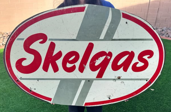 Skelgas Fuel Oval Wood Sign
