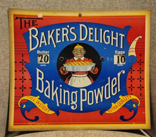 “The Baker’s Delight” Baking Powder Cardboard Sign