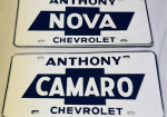 Anthony Chevrolet Nova and Camaro SST License Plates