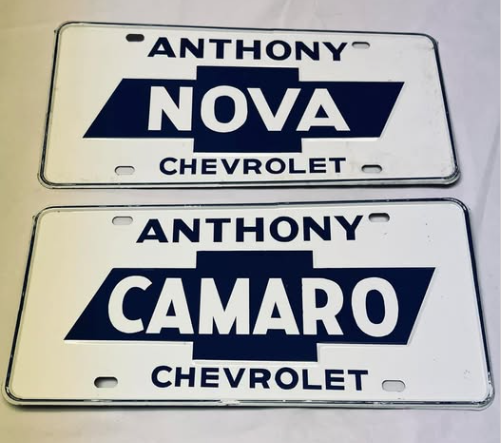 Anthony Chevrolet Nova and Camaro SST License Plates