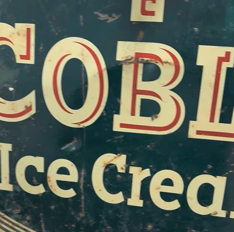 Coble Ice Cream Oval Die-Cut DST Sign