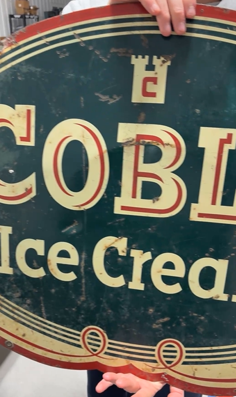 Coble Ice Cream Oval Die-Cut DST Sign