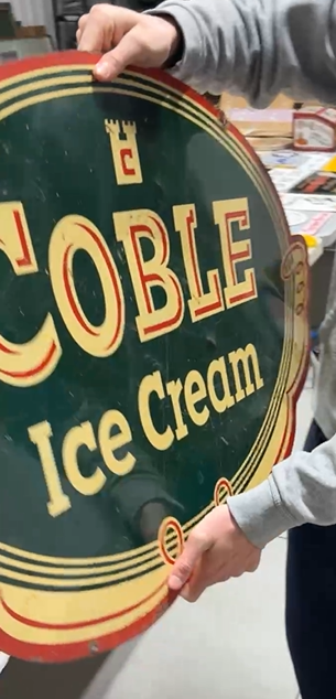 Coble Ice Cream Oval Die-Cut DST Sign