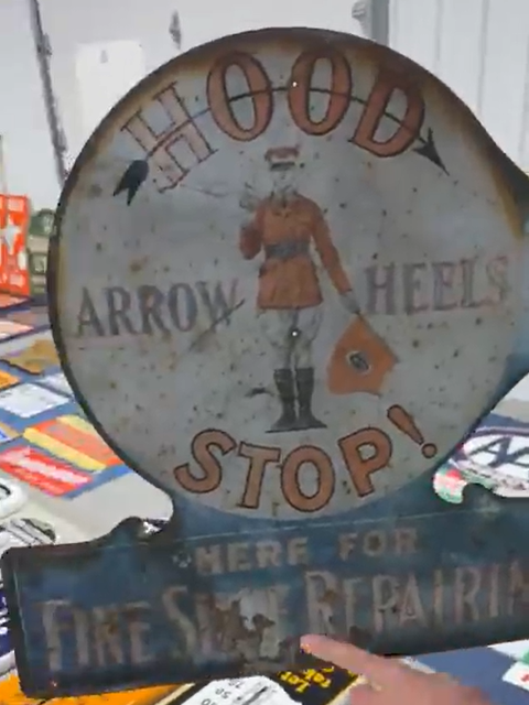 Hood Arrow Heels Stop for Fine Shoe Repair DST Die-Cut Flange Sign